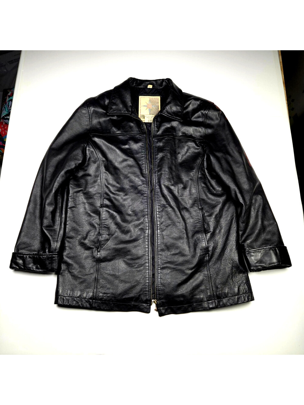Middlebrook Park Genuine Leather Jacket L Punk Estate Paint Vintage 90s